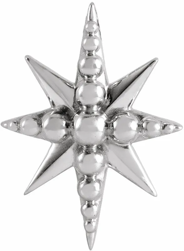 TreasureFineJewelers Sterling Silver 148x107 mm Beaded Starburst Slide Pendant Necklaces TreasureFineJewelers Sterling Silver 148x107 mm Beaded Starburst Slide Pendant Necklaces