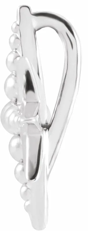 TreasureFineJewelers Sterling Silver 148x107 mm Beaded Starburst Slide Pendant Necklaces