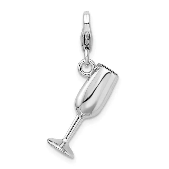 TreasureFineJewelers Sterling Silver Amore La Vita Rhodpl 3D Enameled Red Wine Glass Charm Rings TreasureFineJewelers Sterling Silver Amore La Vita Rhodpl 3D Enameled Red Wine Glass Charm Rings