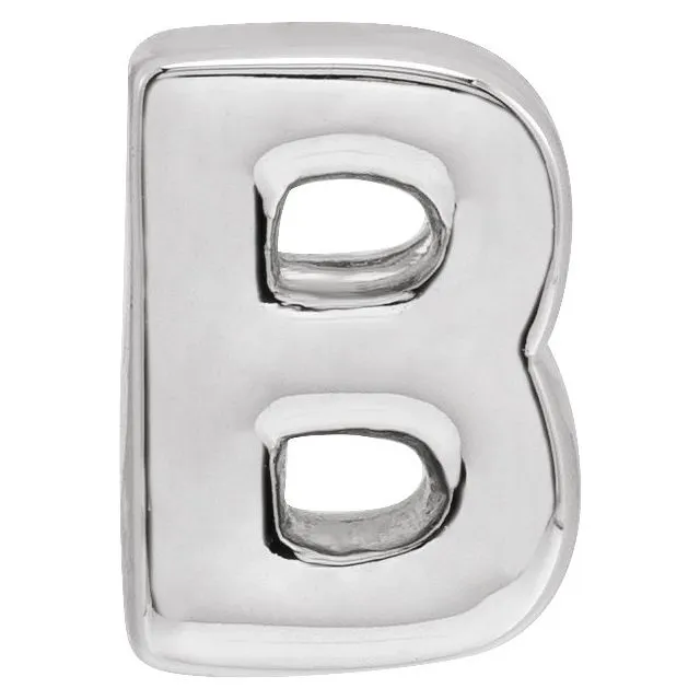 TreasureFineJewelers Sterling Silver Block Initial B Slide Pendant Necklaces TreasureFineJewelers Sterling Silver Block Initial B Slide Pendant Necklaces
