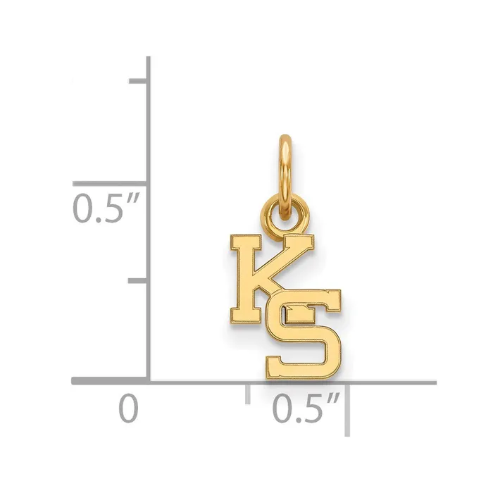 TreasureFineJewelers Sterling Silver Goldplated Kansas State University KS Extra Small Pendant Necklaces