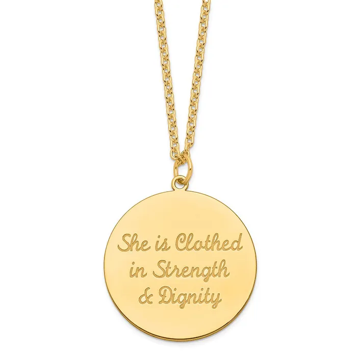 TreasureFineJewelers Sterling Silver GoldPlated Polished She Is Clothed In Strength Dignity R Rings TreasureFineJewelers Sterling Silver GoldPlated Polished She Is Clothed In Strength Dignity R Rings