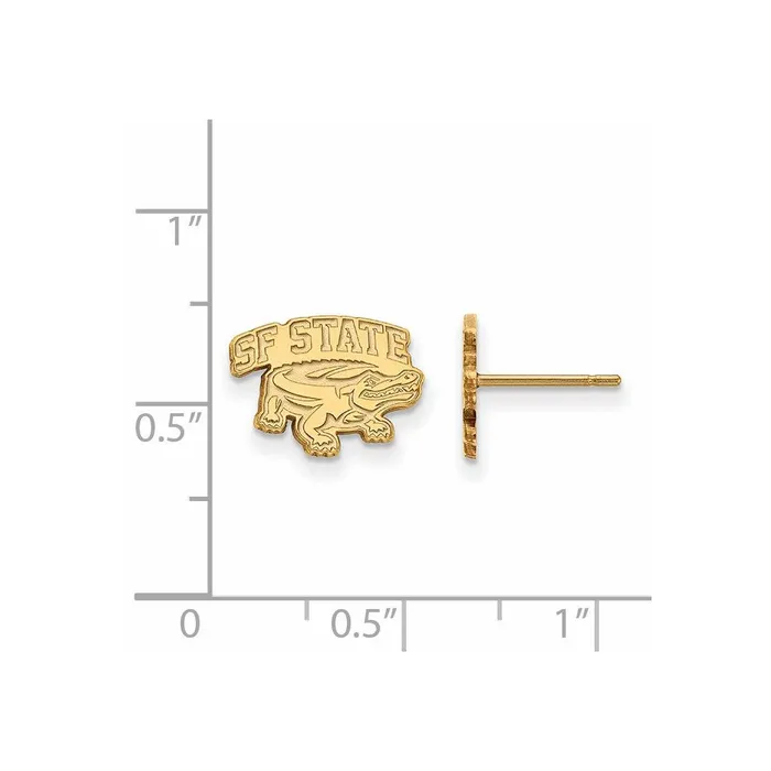 TreasureFineJewelers Sterling Silver Goldplated San Francisco State University Extra Small Post Earrings Earrings
