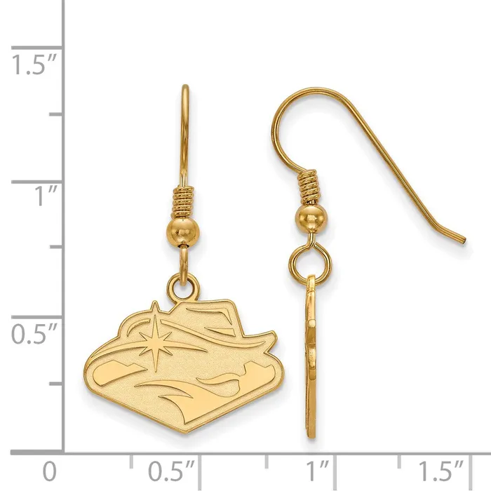 TreasureFineJewelers Sterling Silver Goldplated University of NevadaLas Vegas Small Dangle Wire Earrings Earrings