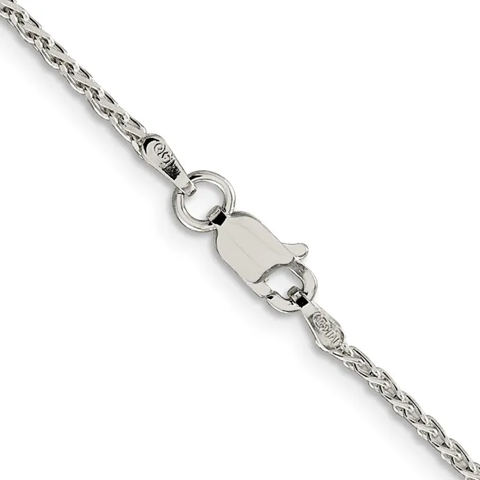 TreasureFineJewelers Sterling Silver Rhodiumplated 15mm DiamondCut Spiga Chain Rings