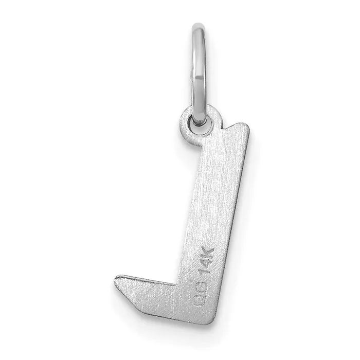 TreasureFineJewelers Sterling Silver Rhodiumplated Letter L Initial Pendant Necklaces
