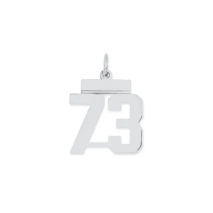 TreasureFineJewelers Sterling SilverRhodiumplated Polished Number 73 Charm Rings TreasureFineJewelers Sterling SilverRhodiumplated Polished Number 73 Charm Rings