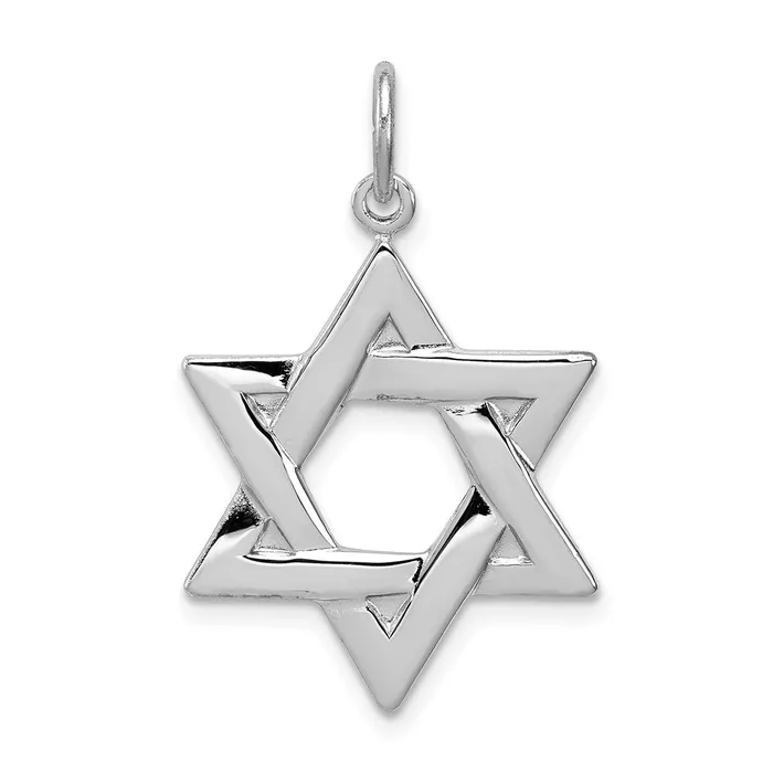 TreasureFineJewelers Sterling Silver Rhodiumplated Star of David Charm Necklaces TreasureFineJewelers Sterling Silver Rhodiumplated Star of David Charm Necklaces