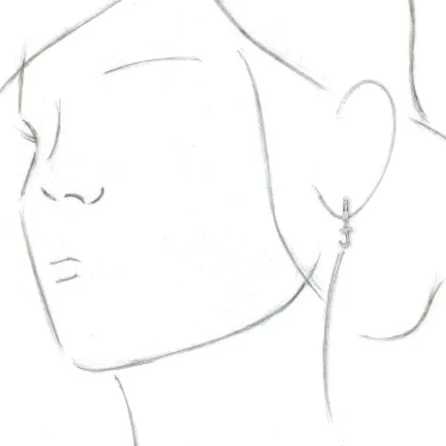 TreasureFineJewelers Sterling Silver Single Initial J Earring Earrings