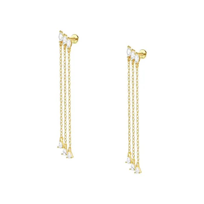 Trendolla Jewelry Earrings 925 Silver Square Tassel CZ Diamond Flat Back Earrings Trendolla Jewelry Earrings 925 Silver Square Tassel CZ Diamond Flat Back Earrings