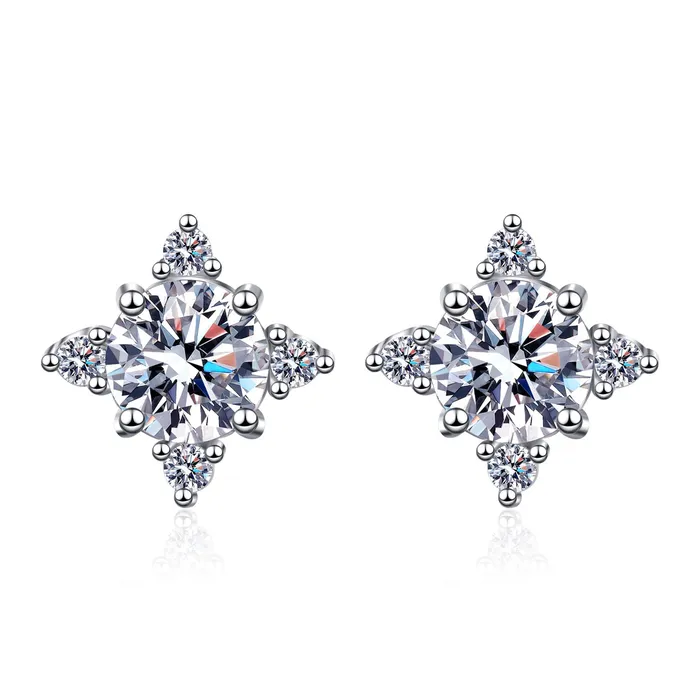 Trendolla Jewelry Lucky Clover Moissanite Earrings Earrings
