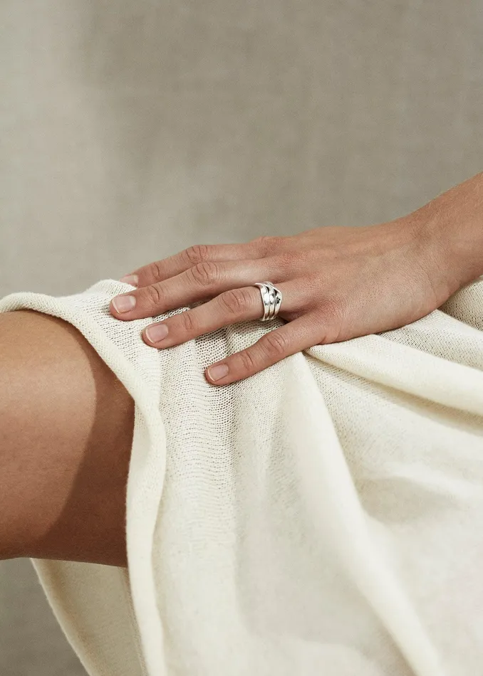 Trendolla Jewelry Rings Trendolla Sterling Silver Highs And Lows Ring Wave Ring