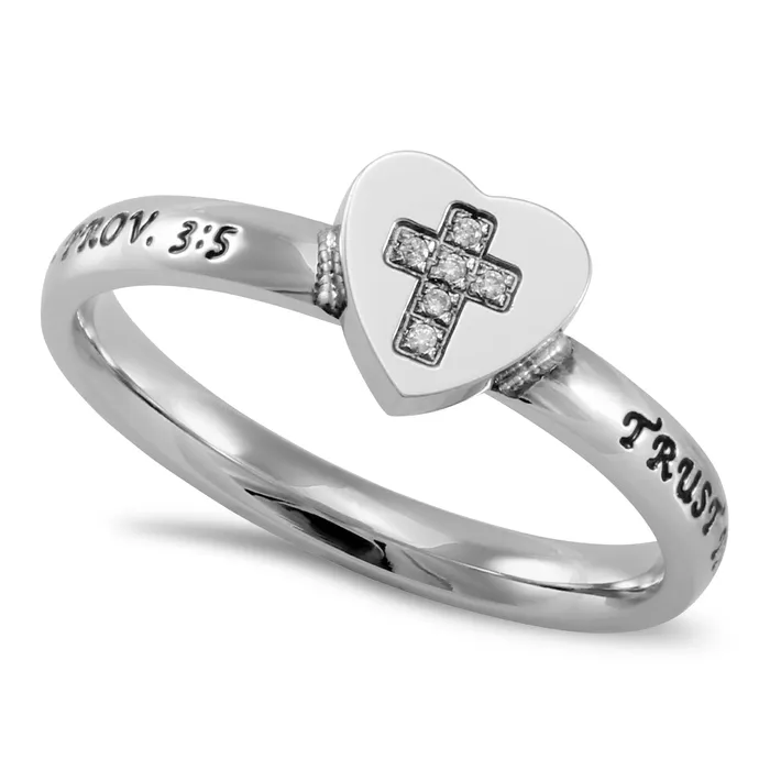 TRUST IN THE LORD Ring with Bible Verse Heart Jewelry in Stainless Steel North Arrow Shop Rings TRUST IN THE LORD Ring with Bible Verse Heart Jewelry in Stainless Steel North Arrow Shop Rings