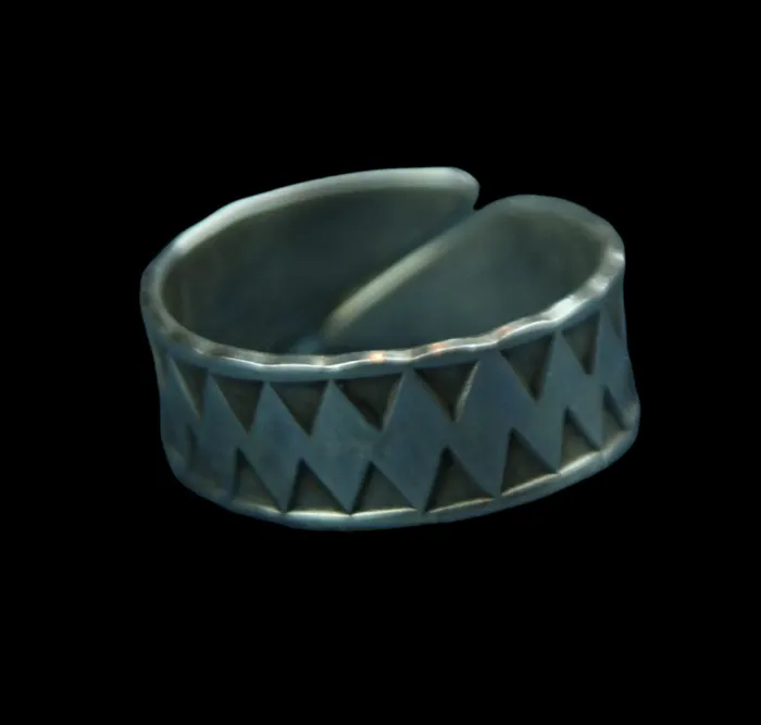 Valhallas silver Rings Sterling Silver Ring Stamped with a Triangle Punch
